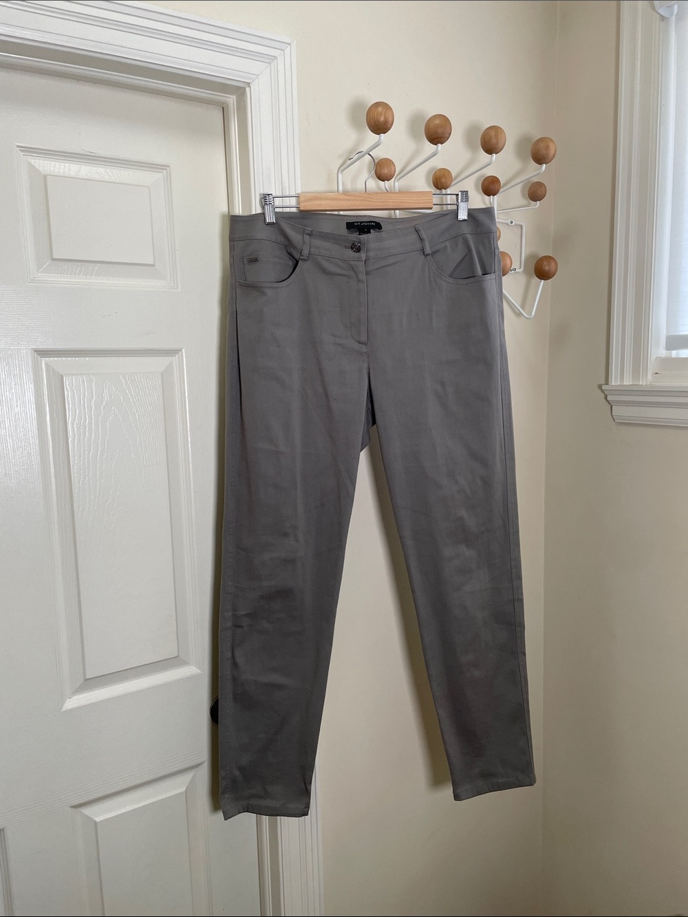 ST. John - Classic Tapered Casual Pants - Cream / Grey - 14